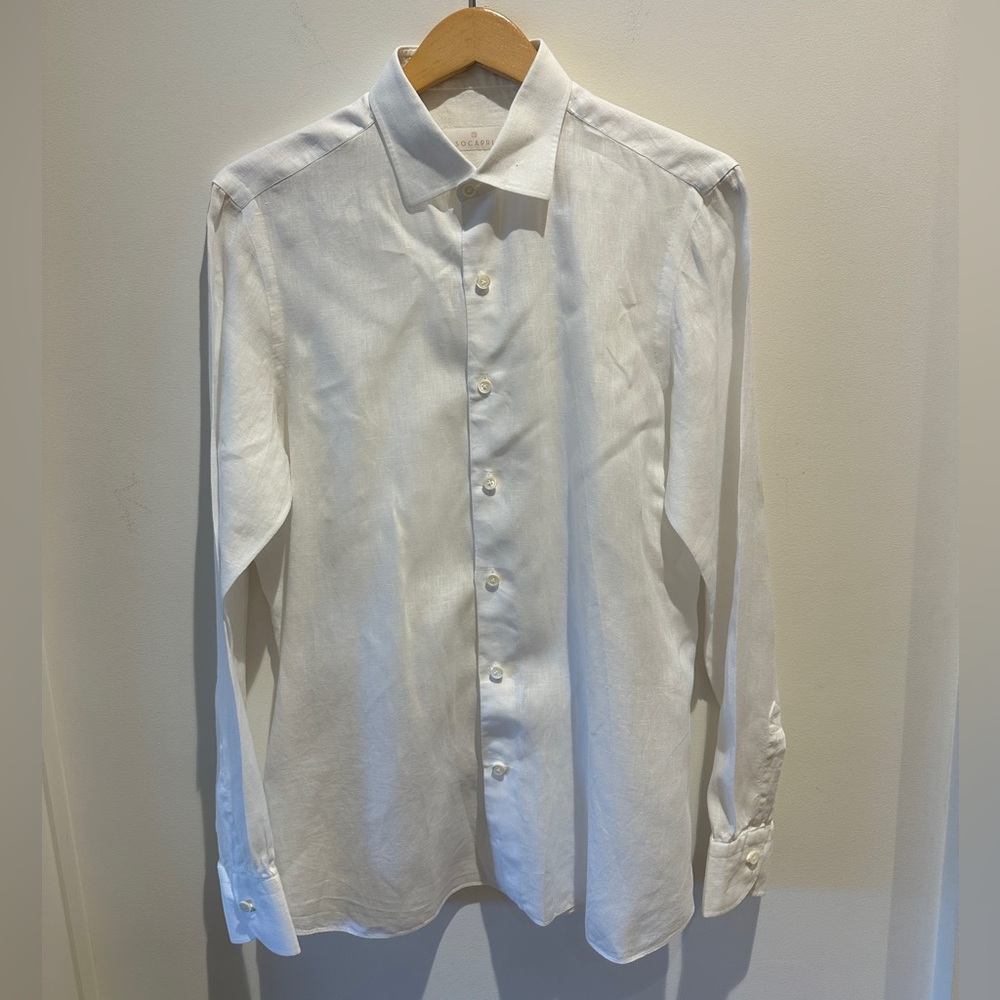 SOCAPRI White Button Down Long Sleeve shirt size Large